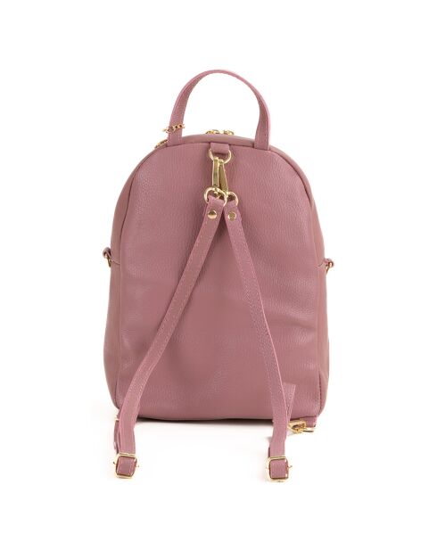 Sac à dos en Cuir Zeolla rose - 22x29x11 cm