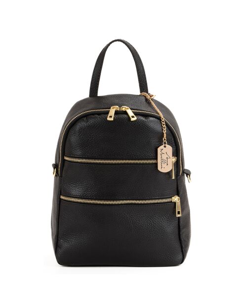 Sac à dos en Cuir Zeolla noir - 22x29x11 cm