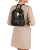 Sac à dos en Cuir Zeolla noir - 22x29x11 cm