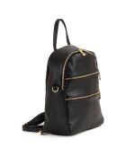 Sac à dos en Cuir Zeolla noir - 22x29x11 cm