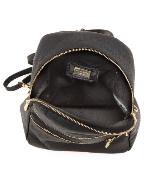 Sac à dos en Cuir Zeolla noir - 22x29x11 cm