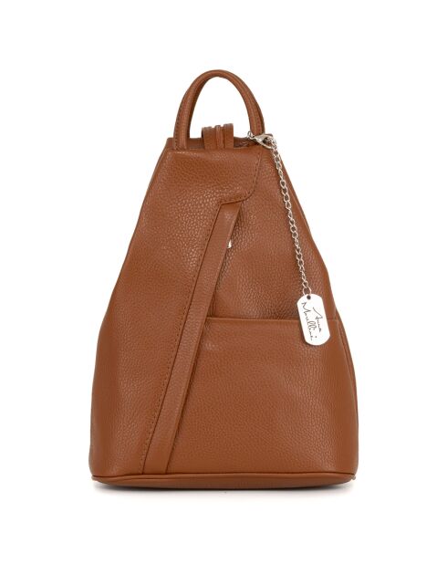 Sac à dos en Cuir Renata cognac - 24.5x30x7 cm