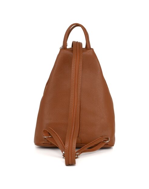 Sac à dos en Cuir Renata cognac - 24.5x30x7 cm