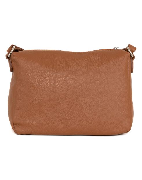 Bandolera Orlanda de piel coñac - 29x23x12 cm