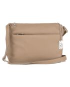 Orlanda Schultertasche aus taupefarbenem Leder - 29x23x12 cm