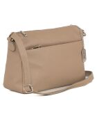 Orlanda Schultertasche aus taupefarbenem Leder - 29x23x12 cm