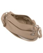 Orlanda Schultertasche aus taupefarbenem Leder - 29x23x12 cm