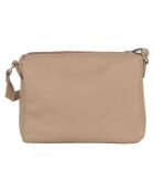 Orlanda Schultertasche aus taupefarbenem Leder - 29x23x12 cm
