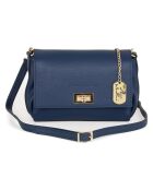 Matalia blauwe leren schoudertas - 22x17x9 cm