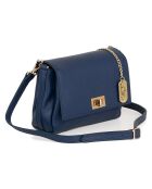 Matalia blauwe leren schoudertas - 22x17x9 cm