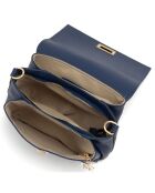 Matalia blauwe leren schoudertas - 22x17x9 cm