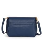 Matalia blauwe leren schoudertas - 22x17x9 cm