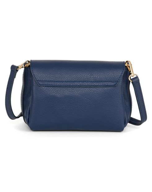 Matalia blauwe leren schoudertas - 22x17x9 cm