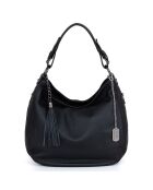 Bandolera Paolanna de piel negra - 34x32x14 cm