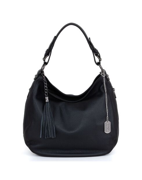 Bandolera Paolanna de piel negra - 34x32x14 cm