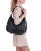 Bandolera Paolanna de piel negra - 34x32x14 cm