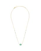 Collier en plaqué Or jaune & Amazonite vert