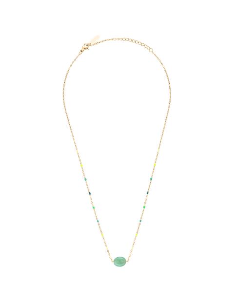 Collier en plaqué Or jaune & Amazonite vert