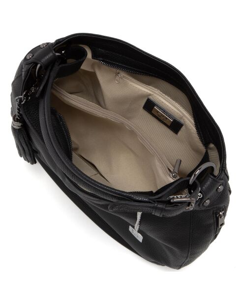 Bandolera Paolanna de piel negra - 34x32x14 cm