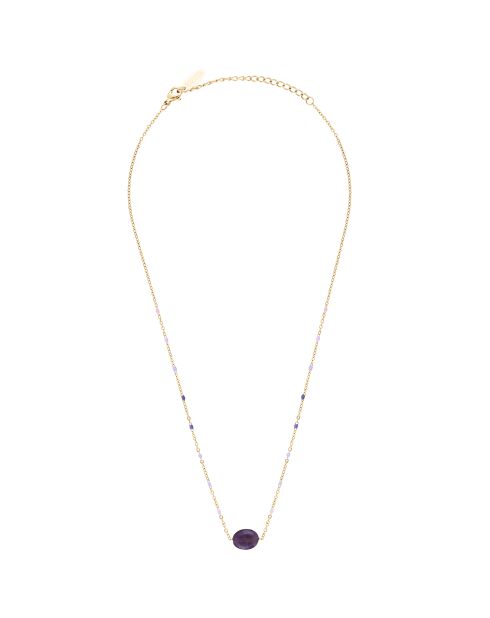 Collier en plaqué Or jaune & Améthyste violet