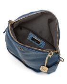 Lydia blauwe leren schoudertas - 22x18x2 cm