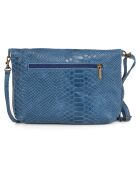 Lydia blauwe leren schoudertas - 22x18x2 cm