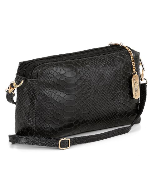 Luigina Schultertasche aus schwarzem Leder - 28x19x7 cm