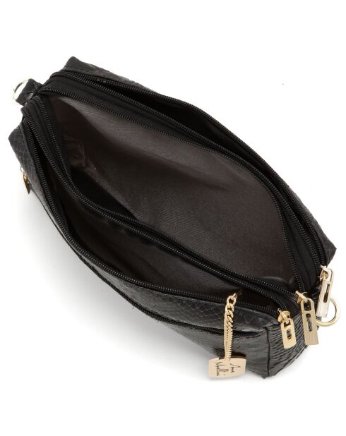 Luigina Schultertasche aus schwarzem Leder - 28x19x7 cm