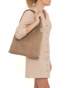 Bandolera Domenica de piel taupe - 40x31x2 cm