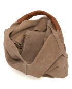 Bandolera Domenica de piel taupe - 40x31x2 cm