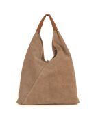 Bandolera Domenica de piel taupe - 40x31x2 cm