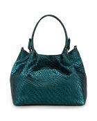 Groene Eloisa leren handtas - 38x28x16 cm