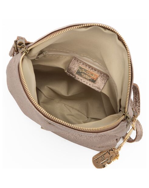 Beverly bronzen leren schoudertas - 22x18x2 cm