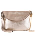 Beverly Platinum leren schoudertas - 22x18x2 cm