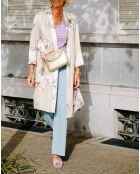 Beverly Platinum leren schoudertas - 22x18x2 cm