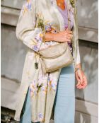 Beverly Platinum leren schoudertas - 22x18x2 cm