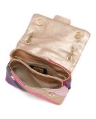 Bandolera Bettina de piel rosa - 22x19x8 cm
