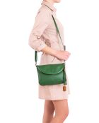 Alice groene leren schoudertas - 22x18x2 cm