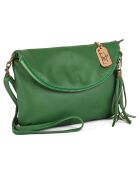 Alice groene leren schoudertas - 22x18x2 cm