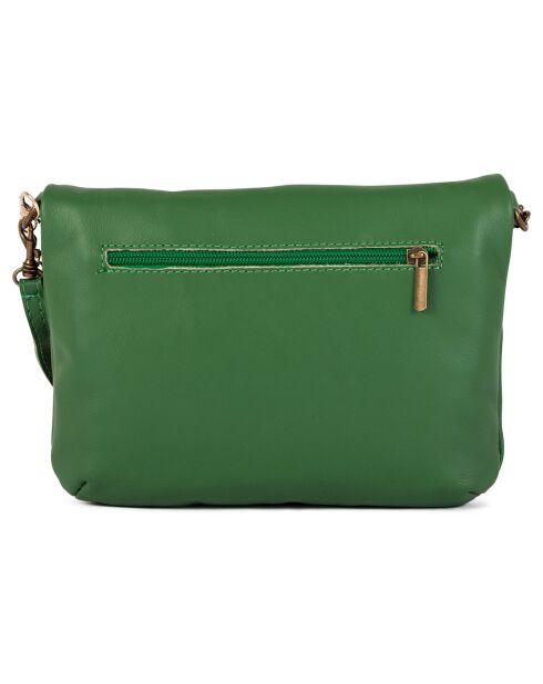 Alice groene leren schoudertas - 22x18x2 cm