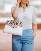 Borsa Anna in pelle bianca - 30x20x9 cm