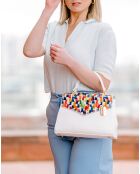 Borsa Anna in pelle bianca - 30x20x9 cm