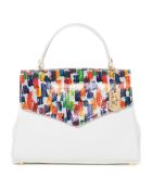 Borsa Anna in pelle bianca - 30x20x9 cm