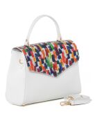 Borsa Anna in pelle bianca - 30x20x9 cm