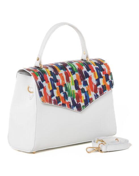 Anna witte leren handtas - 30x20x9 cm