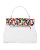 Borsa Anna in pelle bianca - 30x20x9 cm