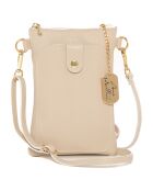 Erica beige leren schoudertas - 14x21x1 cm
