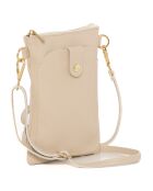 Erica beige leren schoudertas - 14x21x1 cm