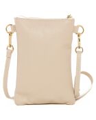 Erica beige leren schoudertas - 14x21x1 cm