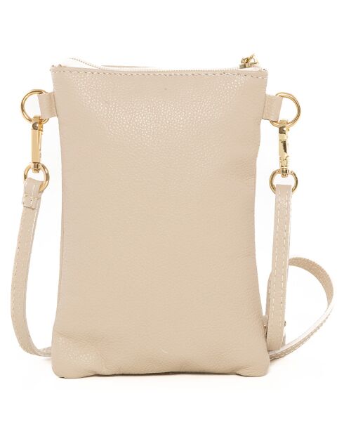Erica beige leren schoudertas - 14x21x1 cm